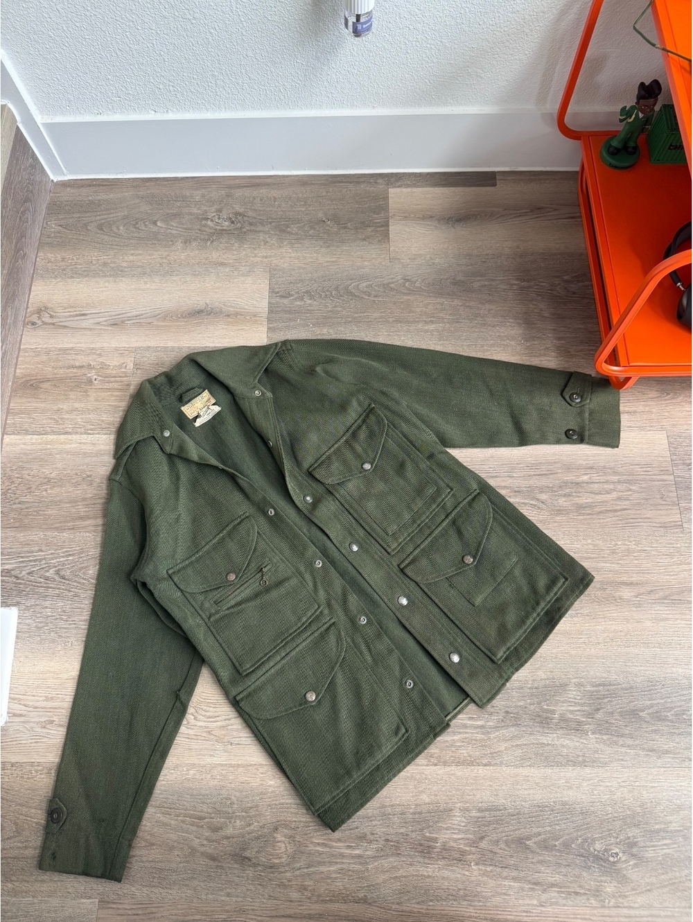 Vintage Wool Ranger Field Coat by Talbot's Days - Olive Green, Water Repellent,
